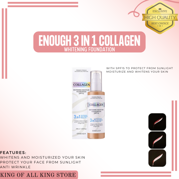ORIGINAL 3 IN 1 ENOUGH COLLAGEN WHITENING MOISTURE FOUNDATION SPF15 ...