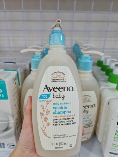 Sữa tắm gội cho bé aveeno baby wash & sampoo 532ml mỹ - ảnh sản phẩm 2