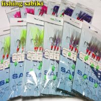 Setiap tas memiliki 6 pcs hooks sabiki rig sabiki fishing lures umpan rig umpan jig memancing dengan ikan kulit