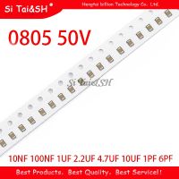 100pcs 0805 50V SMD Thick Film Chip Multilayer Ceramic Capacitor 1pF 47uF 10NF 100NF 1UF 2.2UF 4.7UF 10UF 1PF 6PF