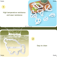 Kada แม่พิมพ์คุ้กกี้พลาสติกพิมพ์3D แบบเจ็ดทวีปแม่พิมพ์บิสกิตแม่พิมพ์เค้กฟองดองแบบทำมือเครื่องมืออบขนม