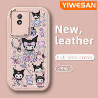 YIWESAN เคสสำหรับ VIVO Y02 Y02A Y11 2023 Y01 Y11S Y30G ลายเค้กสีม่วงน่ารักดีไซน์ใหม่เคสโทรศัพท์หนังนิ่มเคสกล้องกันกระแทกกันลื่นมีสีกันเสียดสี