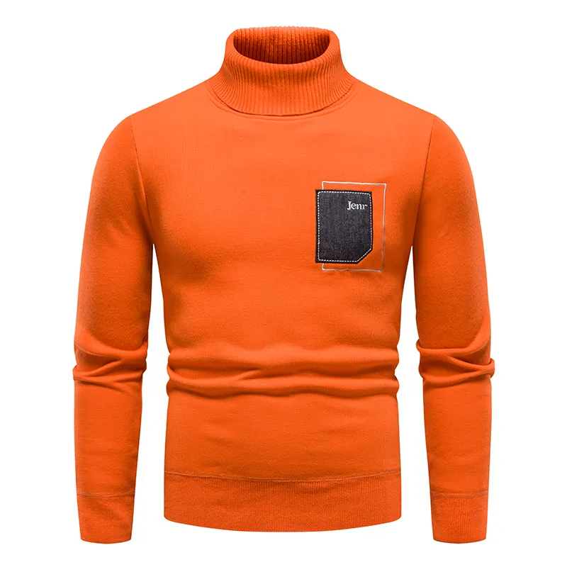 Mens orange deals turtleneck sweater