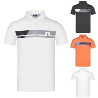 J.linderberg Summer New Style golf Mens Short-Sleeved T-Shirt POLO Shirt Breathable Top Perspiration Moisture Absorption Loose Clothing Sunscreen