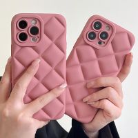 【digital technology】 SoCouple 3D หรูหราเพชร L Attice กรณีโทรศัพท์สำหรับ iPhone 13 12 14 11 Pro Max X XR XS Max สีชมพูนุ่มปกหลังกรณี C Oque