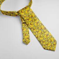 New Cartoon Yellow Duck Necktie 8cm Wide Polyester Shirt Suit Accessories Men Women Neckwear Show Party Wedding Fun Ties Cosplay Ties