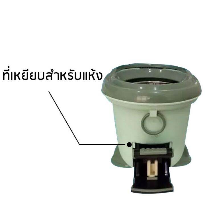 ชุดถังปั่น-spin-mop-ถังปั่นแบบเหยียบ-ถังปั่นสแตนเลส-ขนาดใหญ่-ไม้ม๊อบถูพื้น-ไม้ถูพื้น