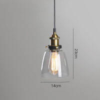 Vintage Amber clear Glass Pendant lightings Nordic industrial Kitchen living room decoration Single head LED hanging lamp