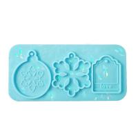 Holographic Christmas Silicone Mold Christmas Silicone Mold DIY Pendant for Christmas Decoration , A