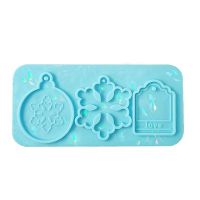 DIY Crystal Epoxy Resin Mold Holographic Christmas Silicone Mold DIY Pendant for Christmas Decoration , A