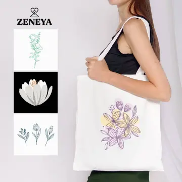 Minimalist B&W Design Canvas Totebag