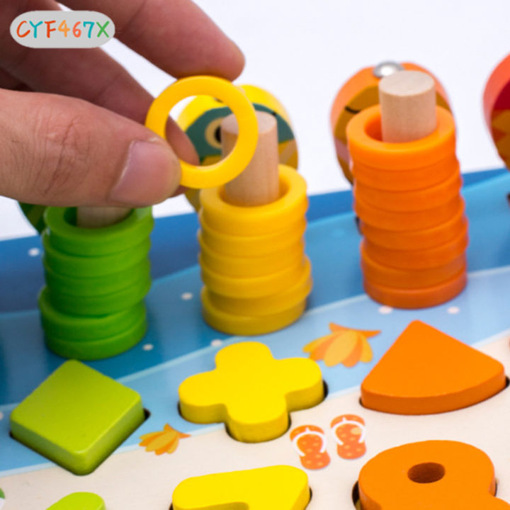 cyf-ของเล่นเกมปริศนาคัดแยกไม้เพื่อพัฒนาการทางการศึกษาของเล่นกิจกรรมการเรียนรู้สำหรับเด็กใหม่