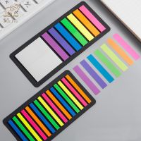 160/300pcs Color Transparent Fluorescent Index Tabs Flags Sticky Note for Page Marker Planner Stickers Office School Stationery