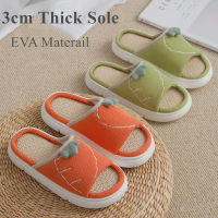 2022 Soft Thick Sole Women Slippers Candy Color Slides Autumn Leisure Footwear Platform Chunky Slides Linen Female Flip Flops