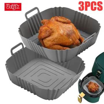 Air Fryer Silicone Liners Air Fryer Silicone Pot Reusable Silicone bread  pan Liners Food Safe Non Stick Air Fryer Basket Accesso