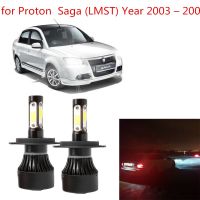 2PC 4ด้านข้างไฟฉายคาดศีรษะ LED ไฟหน้า H4 110W หลอดไฟสำหรับ Proton Saga (LMST) ปี2003-2008อุปกรณ์เสริม