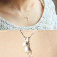 SHARING 3D Delicate Brand New Silver Plated Jewelry Gift Sweet New Fashion Necklace Cute Cat Pendant