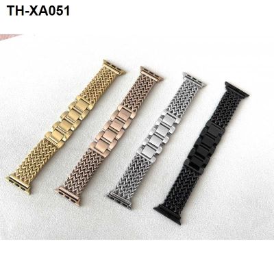 ✨ (Watch strap) Suitable for iwatch 1-7 generation new four-row chain braided heart-shaped stainless steel watch strap