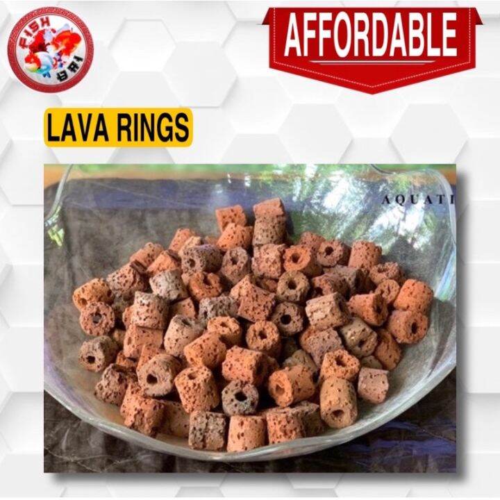Lava Rings Biological Filter Media for Aquarium 500g (Half Kilo) Fish