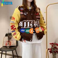 YICIYA Bomber Woman American Racing Jacket‘s Varsity Jacket Printing Long Sleeve Stand Collar Jackets Unisex Bombers Coat Met