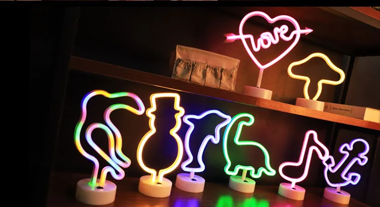 Neon Light Party LED Flamingo Pineappl Colorful Pink Led Night Light for  Bedroom Decor Neon Sign Wallpaper Christmas Neon Bulb