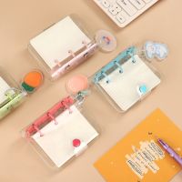 JIANWU Transparent 3 ring Loose-leaf Hand Book Student Notebook binder Kawaii School Supplies