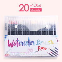 21PCSBox Watercolor Brush Pen Set Soft Brush Markers Caligraphy Pen Drawing Paint Art Supplies Kawaii Stationery for Kids Gift