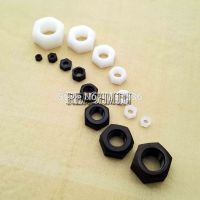 50pcs Black White High Quantity Nylon Plastic Metric Thread Hex Hexagon Flat HeadNut For M2 M3 M4 M5 M6 M8 M10 M12 Bolt Screw