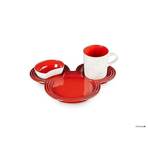 le-creuset-ดิสนีย์มิกกี้เมาส์ชุดอุปกรณ์บนโต๊ะอาหารเชอร์รี่สีแดง