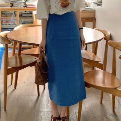 Nomikuma Solid Split Cotton Linen Woman Skirts Korean  Summer New High Waisted Skirt Fashion Elegant Faldas De Mujer 6H970