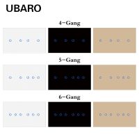 สวิตช์ไฟระบบสัมผัสติดผนัง UBARO EU พร้อมคริสตัลเทมเปอร์หน้าจอโทรศัพท์กำลังเซ็นเซอร์ไฟฟ้าหลายปุ่ม10A 100-240V