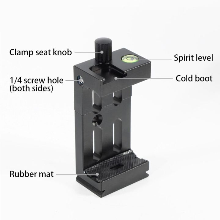 stable-tripod-head-bracket-for-iphone-13-12-pro-max-holder-clip-for-phone-flashlight-microphone-spirit-level-and-cold-shoe-mount
