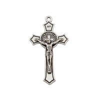 100Pcs Saint Benedict Medal Jesus Christ Cross Alloy Charm Pendants For Jewelry Making Earring Necklace DIY Accessories