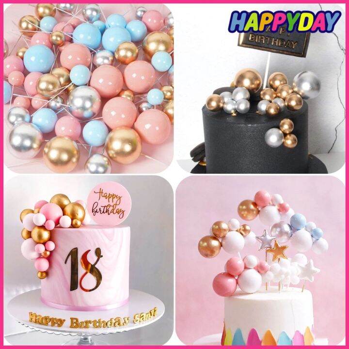 20pcs Cake Topper Balls Decoration Birthday Swirl Ball Spiral Ball