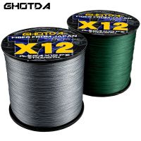 [HUYE Outdoor Store] GHUYE Outdoor Storeda สายเบ็ดตกปลา PE แบบถัก12x 300M100M Multifilament แบบเรียบสำหรับเหยื่อล่อปลาคาร์พ25-120LB ปลา