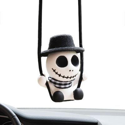 Car Pendant Anime Ornaments Car Hanging Skull Charm Auto Rearview Mirror Swing Interior Decoration Accessories Gifts