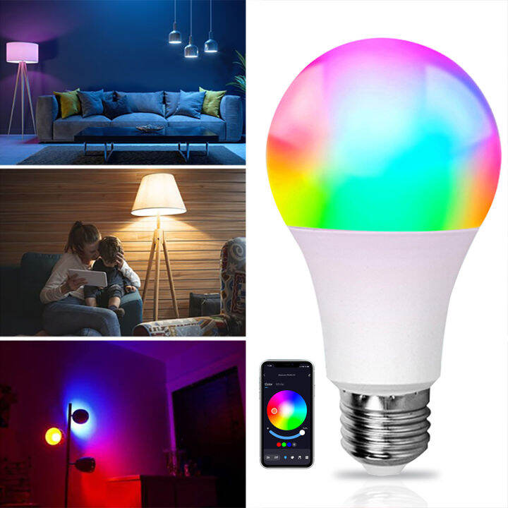 สต๊อก-หลอดไฟหลอดไฟอัจฉริยะ-e27-9w-15w-wifi-bluetooth-rgbct-rgb-bulb-ควบคุมโทรศัพท์มือถือทำงานหลอดไฟ-led-กับแอปสมาร์ทไลฟ์และหลอดไฟอัจฉริยะบลูทูธอัจฉริยะไร้สาย