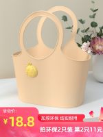 High-end MUJI Original Embroidered Chuan color fun basket bathroom storage wash bath storage basket supermarket shopping handbag vegetable and fruit basket