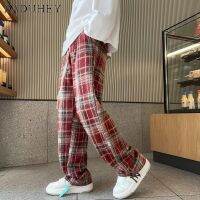 DaDuHey MenS 2023 New American High Street Tie-Dye Straight-Leg Pants Fashionable Loose All-Match Plaid Casual PantsTH