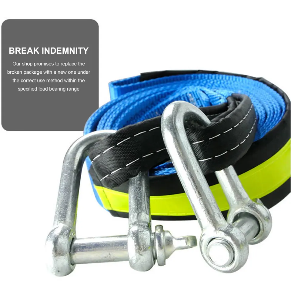 8 Tons Winch Tow Cable Tow Strap Car Towing Rope With Hooks For