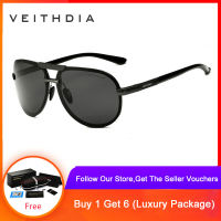 VEITHDIA แบรนด์ Alumunum แว่นตากันแดด Polarized UV400 แว่นตากันแดดกระจกเงา Rimless Rectangle บุรุษแว่นตากันแดดสำหรับผู้ชาย 6501823