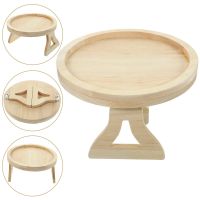 Table Mount Dessert Tray Coffee Table Round Bamboo Bed Couch Multi-function Wooden Arm Clip Foldable Desk Edge Corner Guards