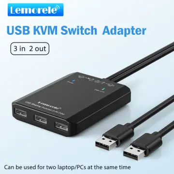 Lemorele USB 3.0 Switch Selector 2 Computers Sharing 4 USB Devices 4-Port  USB Peripheral KVM Switcher Box for PC【H5】