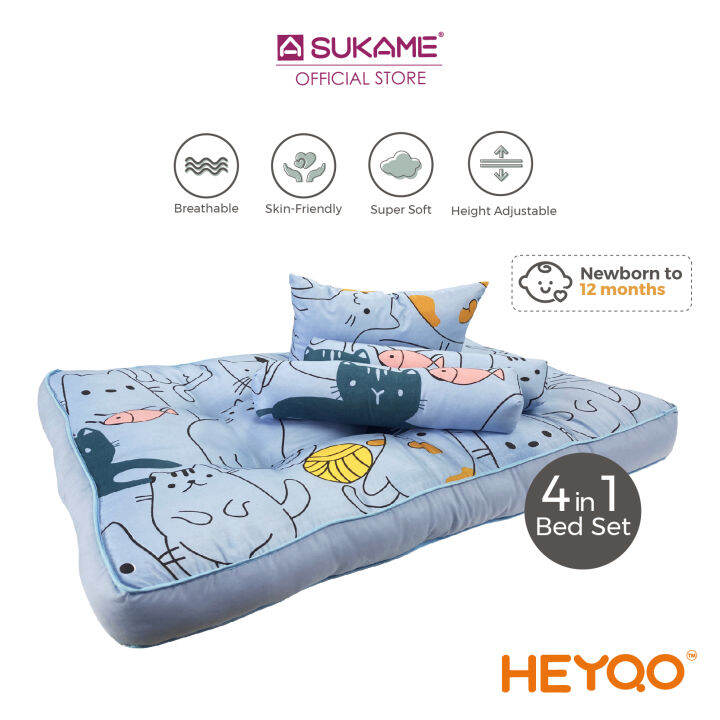 SUKAME Newborn Baby Mattress Set (4 IN 1) Super Comfort For Baby