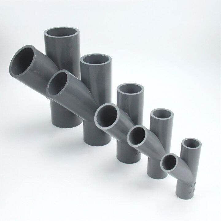 PVC Pipe 3 Way Connector Garden Irrigation 1 Inch Y Type Water Pipe Adapter Fish Tank 45 Degree
