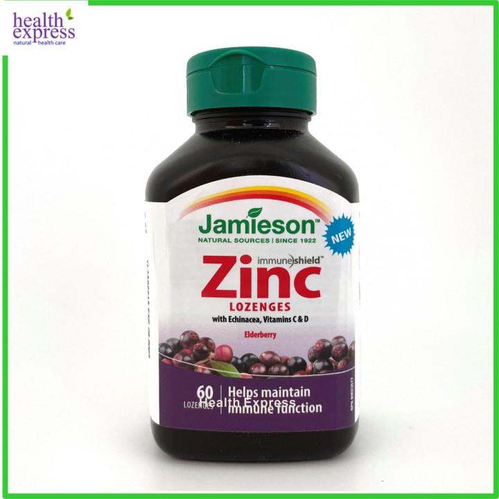 Jamieson Zinc Lozenges with Echinacea + Vitamin C/D (Elderberry