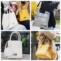 Starbuck Fu กระเป๋ากระเป๋า Milkshake สีขาวสีเหลืองสดใส Lady Tote กระเป๋าสีดำแบบพกพา Messenger เข็มขัดเหรียญกระเป๋าคริสต์มาส Tumbler