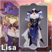 Uwowo Game Genshin Impact Lisa Witch of Purple Rose เครื่องแต่งกายคอสเพลย์ ชุดเดรสเซ็กซี่ สําหรับห้องสมุด