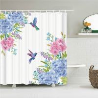 Colorful Beautiful Flowers Birds Shower Curtain Bathroom Waterproof Polyester Multi size 3D Printed Curtains for Bathroom Shower