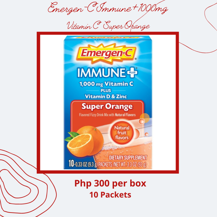 EmergenC IMMUNE + 1,000 mg VITAMIN C plus Vitamin D and ZINC, Super